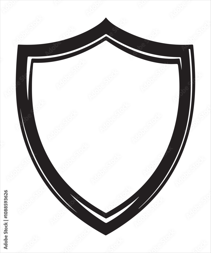 Black Shield Icon Vector Silhouette Design, Black Shield Icon Vector Silhouette Design,