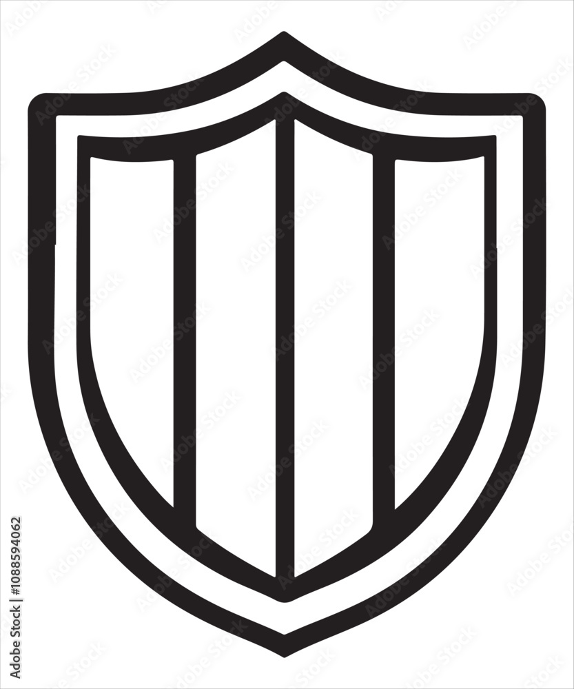 Black Shield Icon Vector Silhouette Design, Black Shield Icon Vector Silhouette Design,