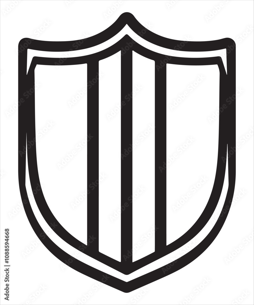 Black Shield Icon Vector Silhouette Design, Black Shield Icon Vector Silhouette Design,