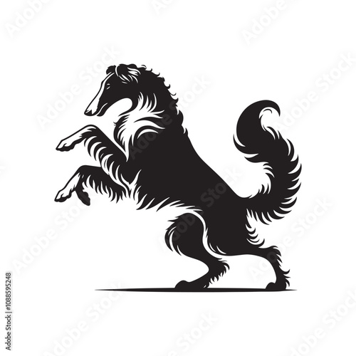 Borzoi Vector Silhouette - Minimalist Borzoi Illustration - Vector of Borzoi.