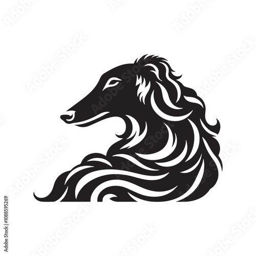 Borzoi Vector Silhouette - Minimalist Borzoi Illustration - Vector of Borzoi.