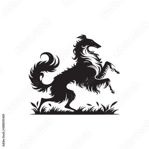 Borzoi Vector Silhouette - Minimalist Borzoi Illustration - Vector of Borzoi.