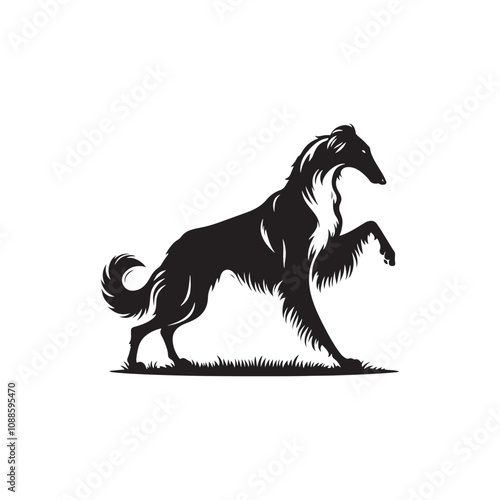 Borzoi Vector Silhouette - Minimalist Borzoi Illustration - Vector of Borzoi. photo