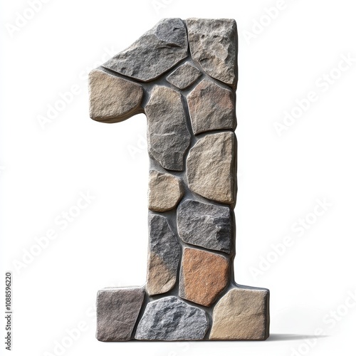 A stone-textured numeral 