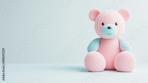 Cute Pastel Baby Toy 3D Render - Minimalist & Soothing Design