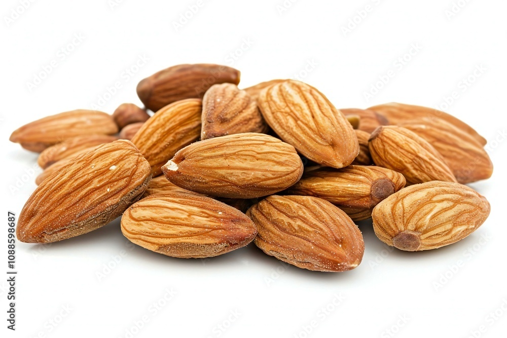 Almond nuts isolated on white background. Almond nuts isolated on white background.