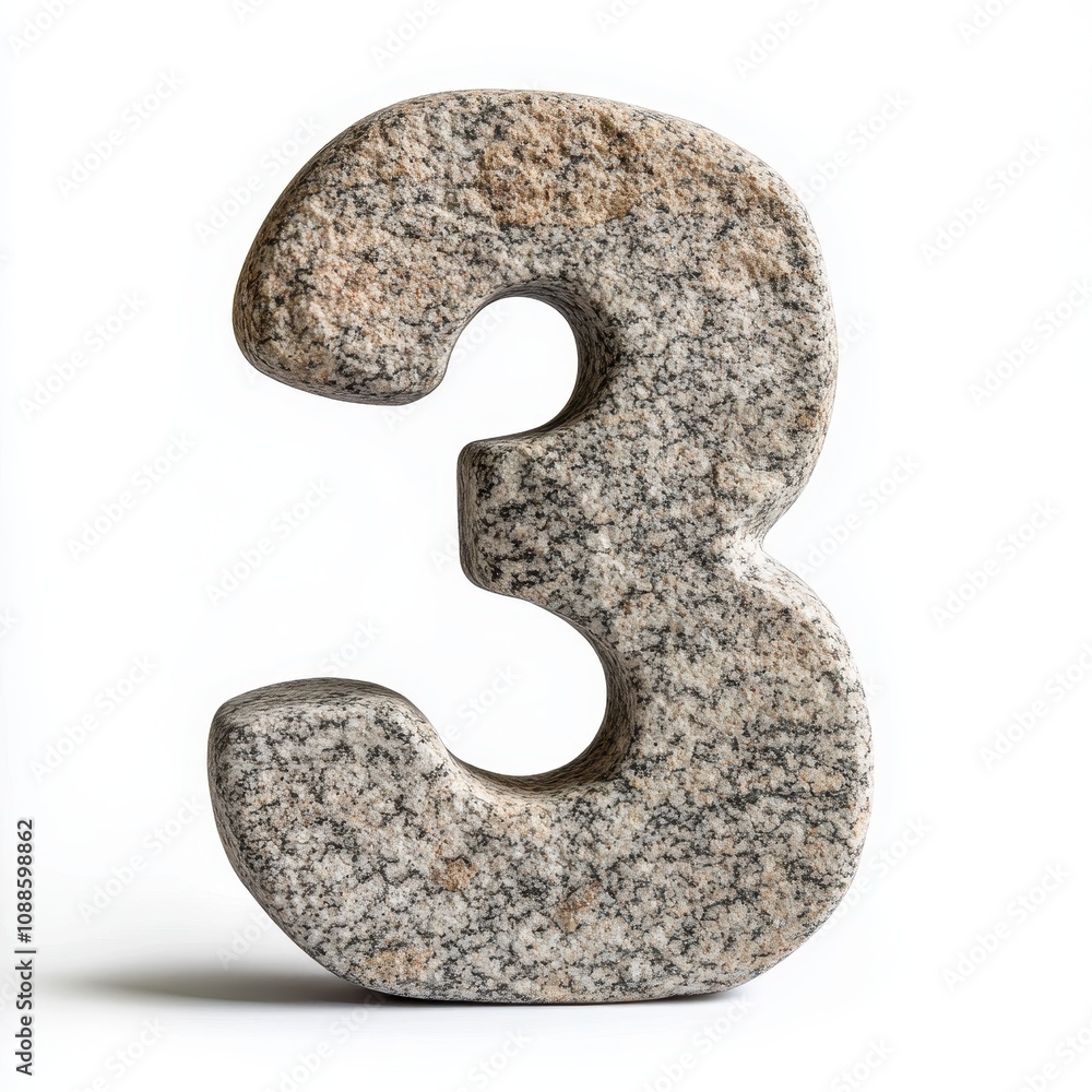A large, textured granite numeral A large, textured granite numeral