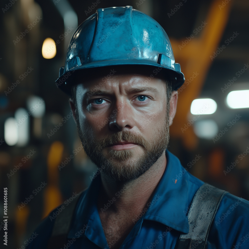 A portrait of a construction worker A portrait of a construction worker