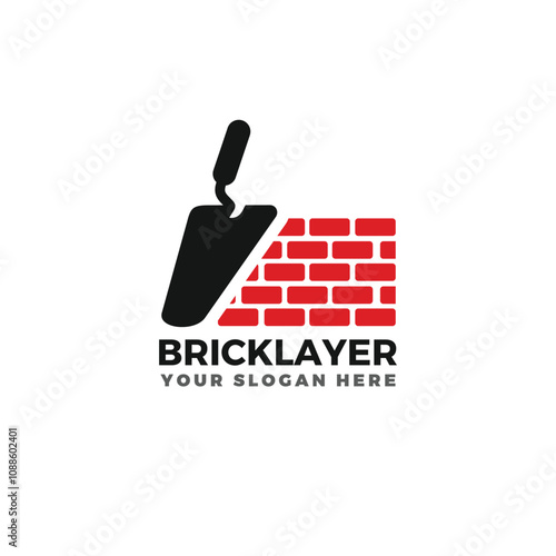 Bricklayer logo template vector illustration