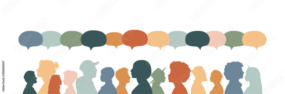 Different people with chat bubbles. Communication concept. Different people with chat bubbles. Communication concept.