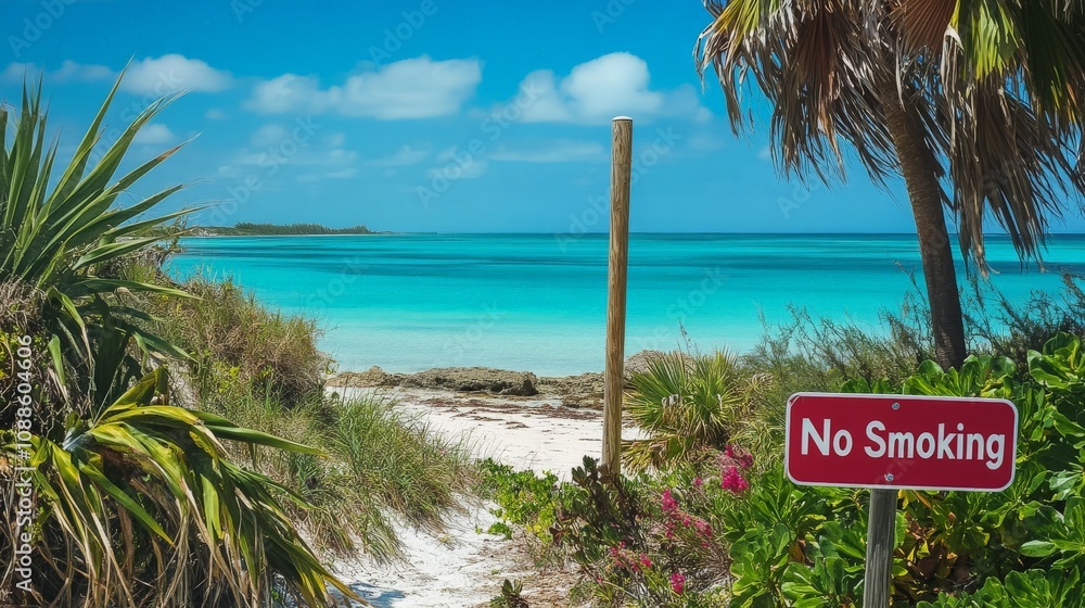 Serene Beach Scene with Clear Blue Sky Serene Beach Scene with Clear Blue Sky