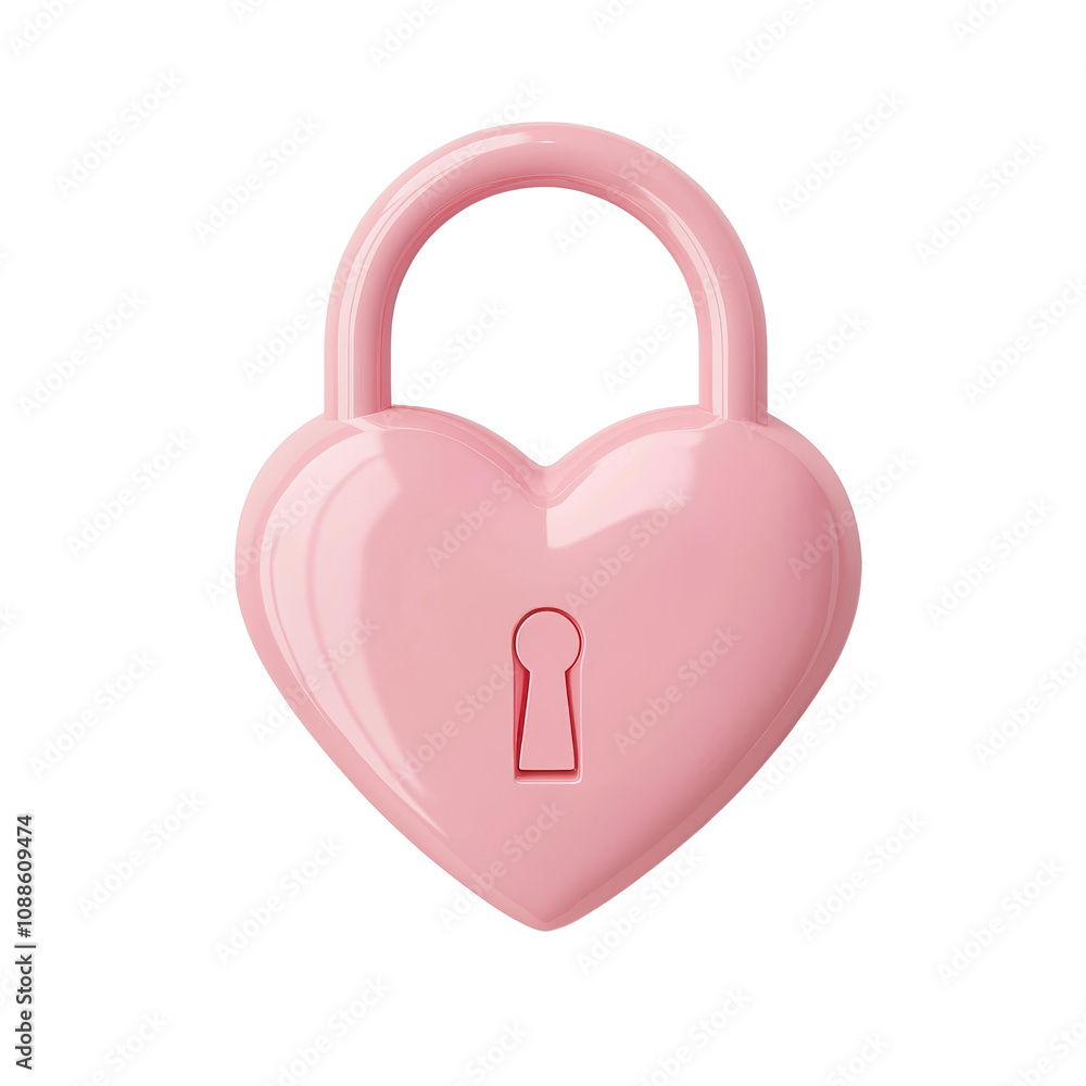 Pink heart-shaped padlock on white isolated background. Pink heart-shaped padlock on white isolated background.