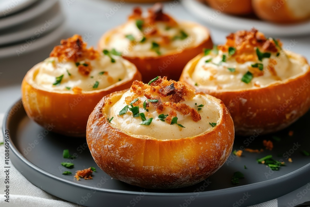 Thanksgiving Bites: Delicious seasonal baked pumpkin cups filled with creamy goodness for a festive treat. Thanksgiving Bites: Delicious seasonal baked pumpkin cups filled with creamy goodness for a festive treat.