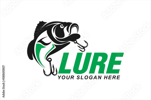 fishing lure logo vector illustration. minnow lures for the fishing equipment business