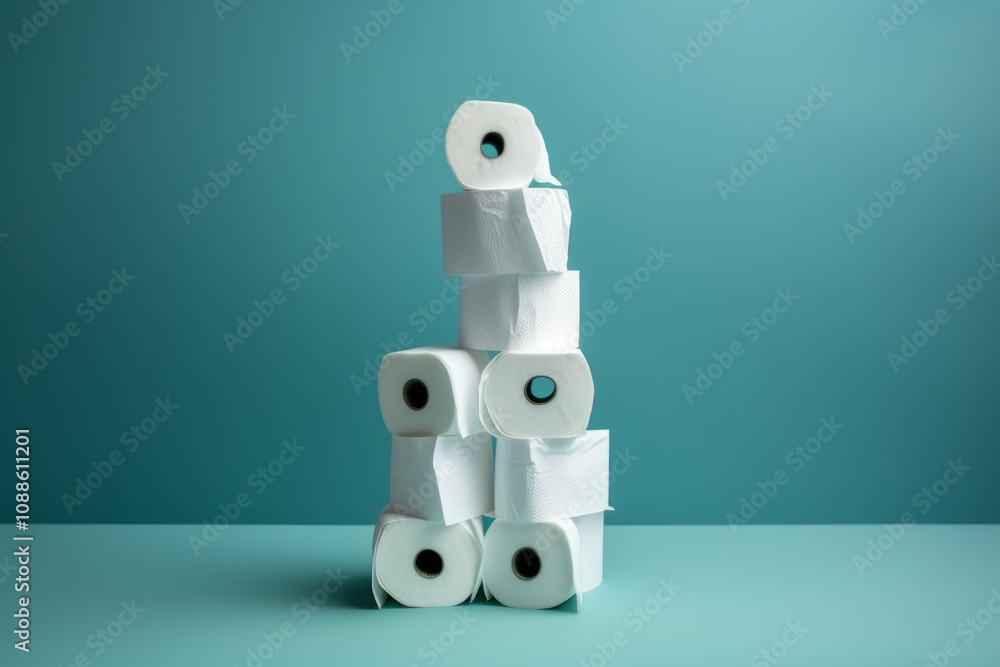 Minimalist Sculptures of Toilet Paper Stack White Rolls Minimalist Sculptures of Toilet Paper Stack White Rolls