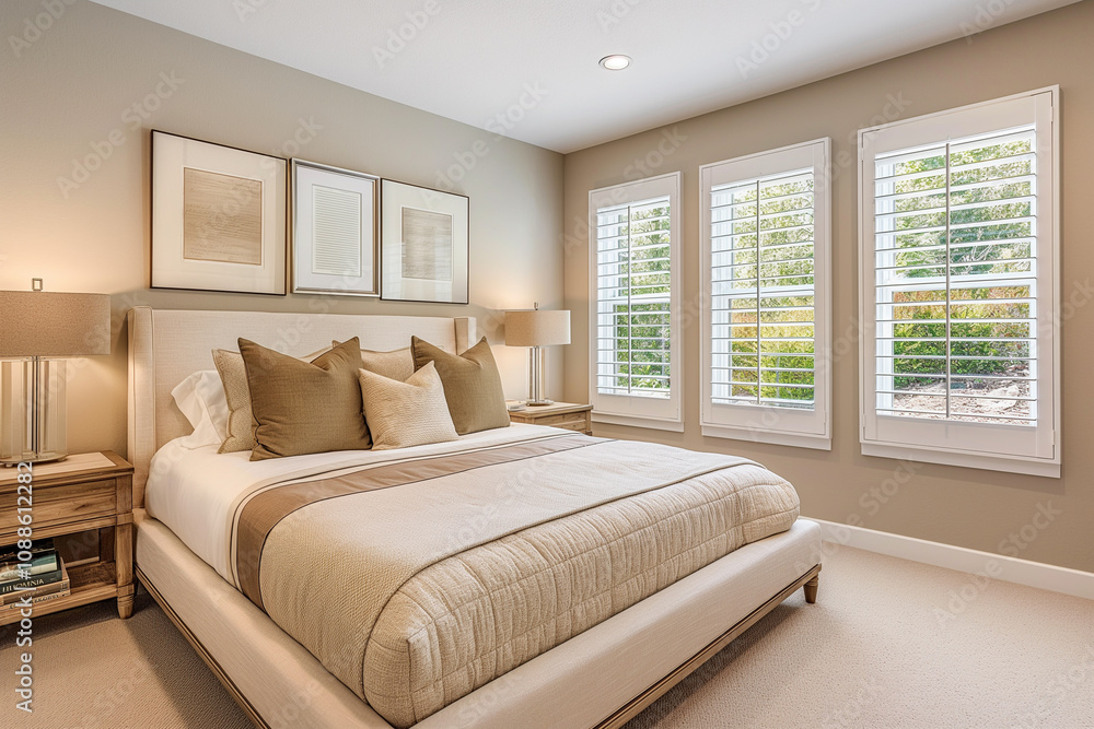 Fototapeta premium Nordic style, interior bedroom