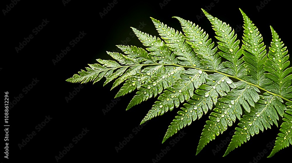 Lush green fern leaf close-up nature photography studio setting macro view botanical beauty Lush green fern leaf close-up nature photography studio setting macro view botanical beauty