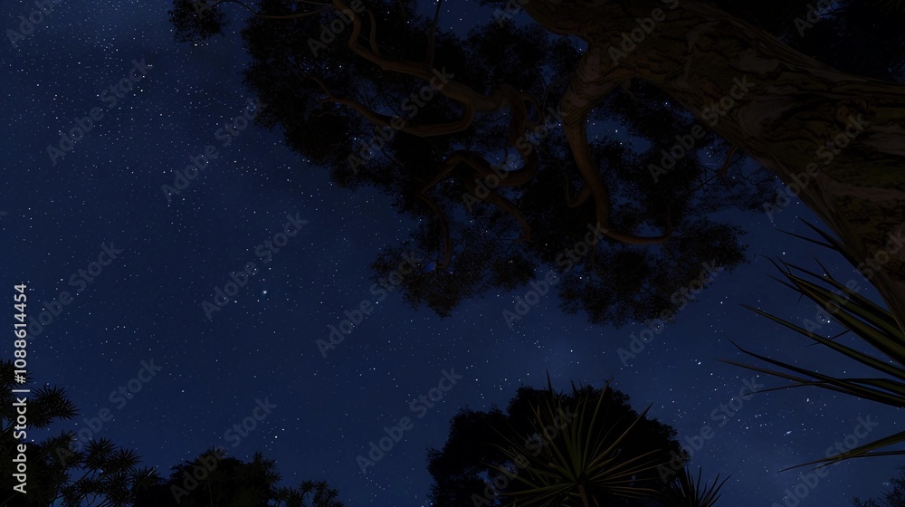 night sky in the middle of the forest night sky in the middle of the forest