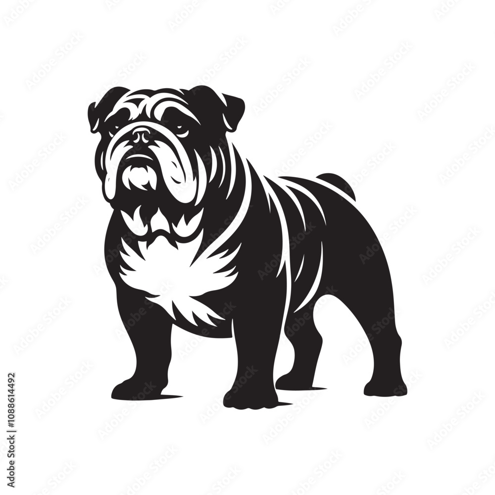 Minimal Silhouette of Bulldog - Vector Of Bulldog - Illustration Of Bulldog. Minimal Silhouette of Bulldog - Vector Of Bulldog - Illustration Of Bulldog.
