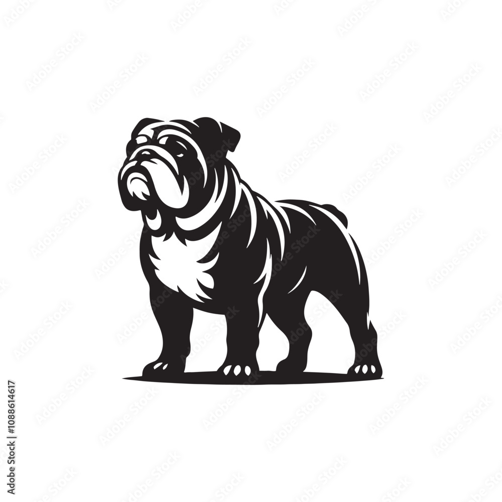 Minimal Silhouette of Bulldog - Vector Of Bulldog - Illustration Of Bulldog. Minimal Silhouette of Bulldog - Vector Of Bulldog - Illustration Of Bulldog.
