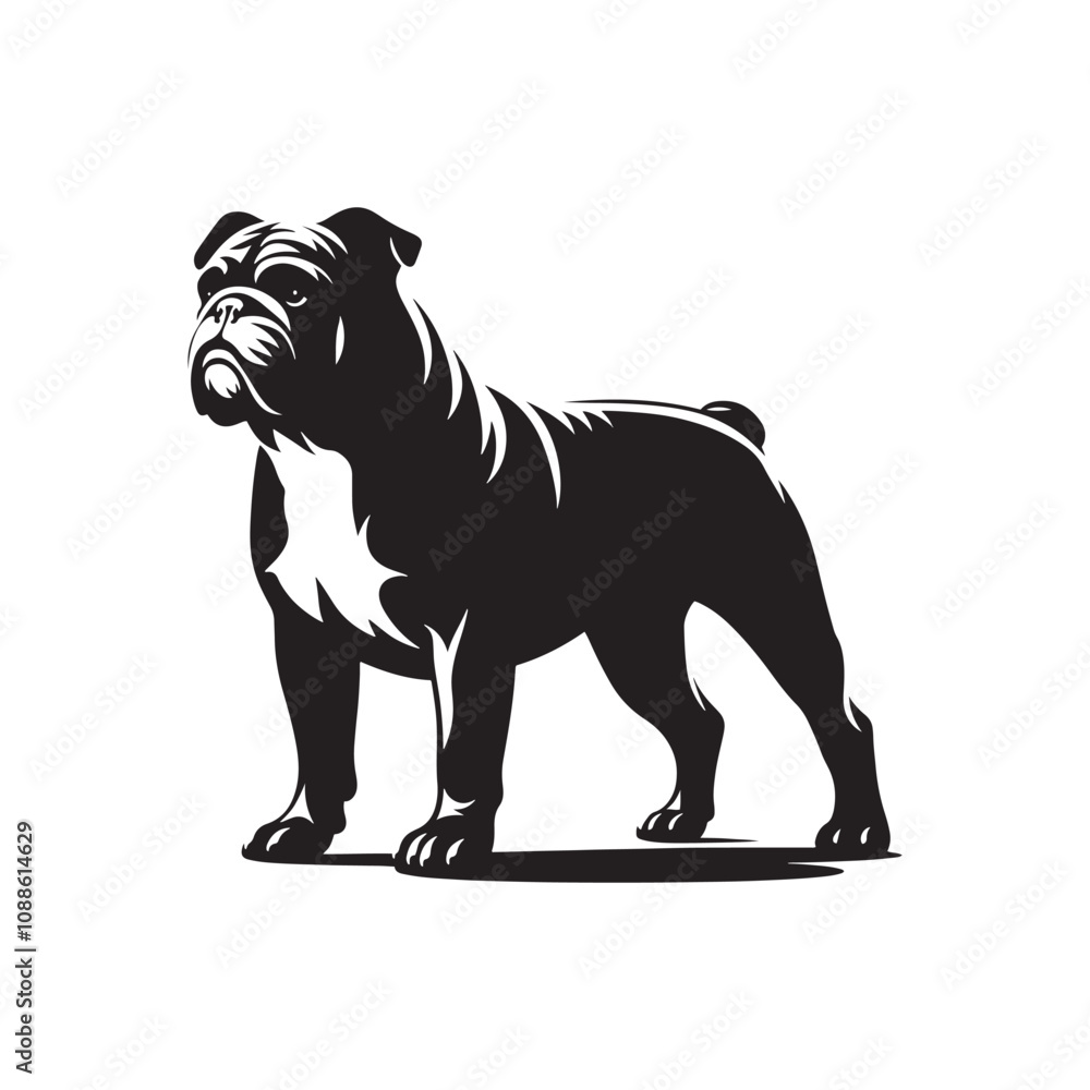 Minimal Silhouette of Bulldog - Vector Of Bulldog - Illustration Of Bulldog. Minimal Silhouette of Bulldog - Vector Of Bulldog - Illustration Of Bulldog.