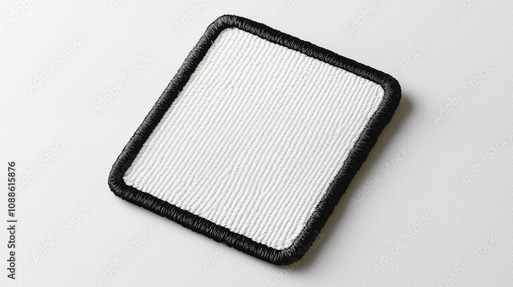 Black & White Patch Mockup: High-Res, Crisp Embroidery, Clean Border, Front View Black & White Patch Mockup: High-Res, Crisp Embroidery, Clean Border, Front View