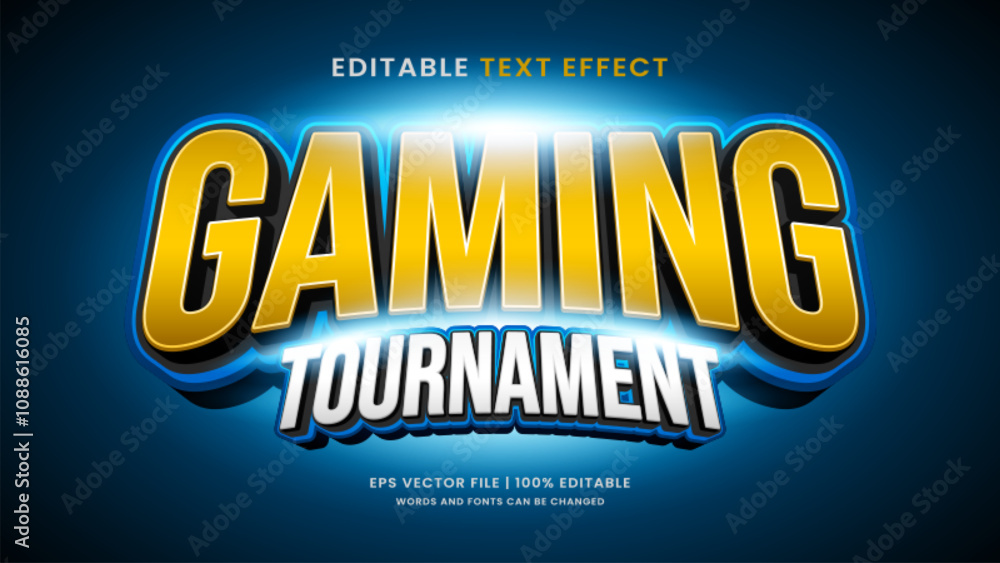Gaming tournament esports 3d editable text effect Gaming tournament esports 3d editable text effect