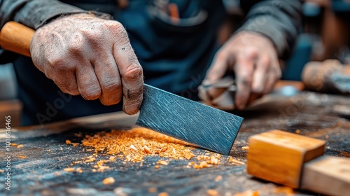 A close-up of a craftsman