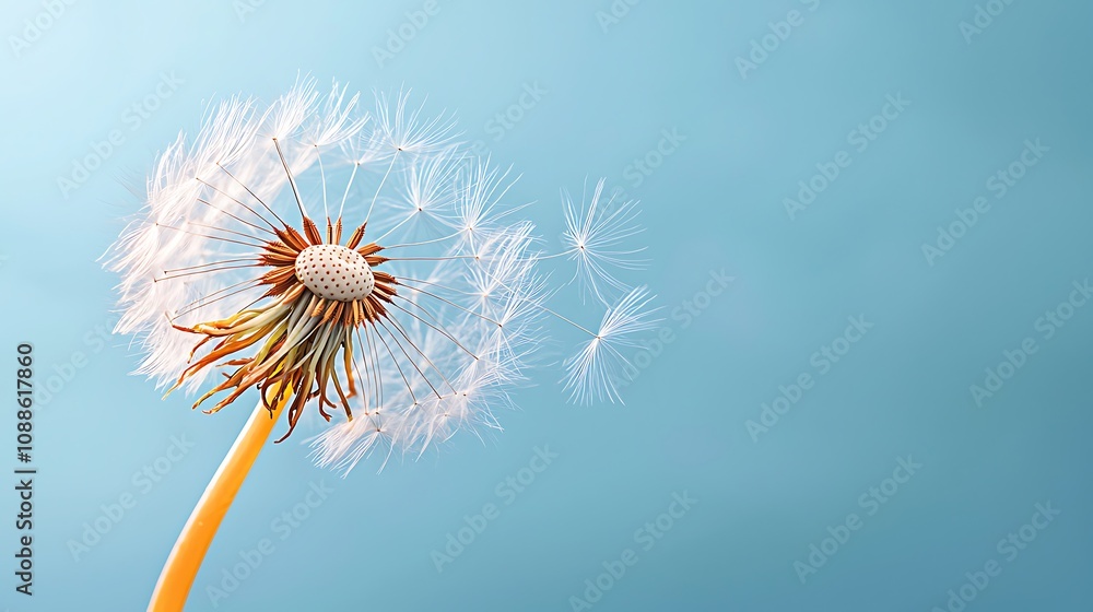 Dandelion seeds blowing nature scene close-up photography tranquil atmosphere soft lighting growth concept Dandelion seeds blowing nature scene close-up photography tranquil atmosphere soft lighting growth concept