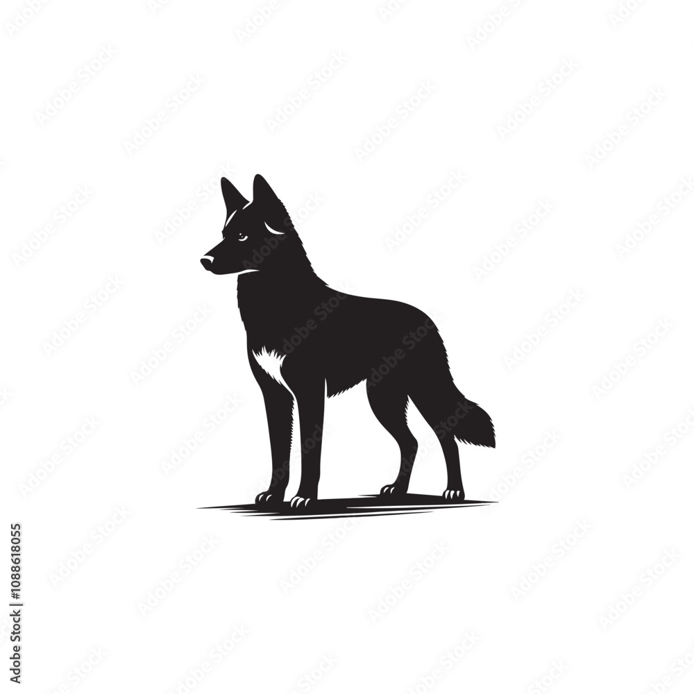 Canaan Dog Vector - Minimalist Canaan Dog Design - Canaan Dog Illustration - Dog Silhouette. Canaan Dog Vector - Minimalist Canaan Dog Design - Canaan Dog Illustration - Dog Silhouette.