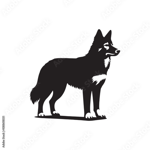 Canaan Dog Vector - Minimalist Canaan Dog Design - Canaan Dog Illustration - Dog Silhouette.