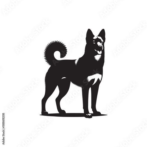 Canaan Dog Vector - Minimalist Canaan Dog Design - Canaan Dog Illustration - Dog Silhouette.