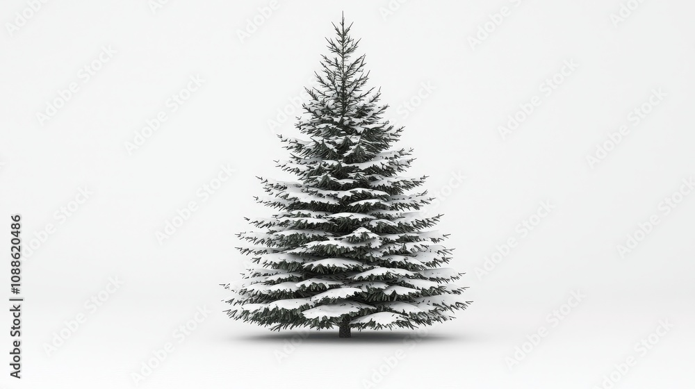 Snowy Fir Tree Winter Holiday Christmas Tree 3D Render Nature Isolated Snowy Fir Tree Winter Holiday Christmas Tree 3D Render Nature Isolated
