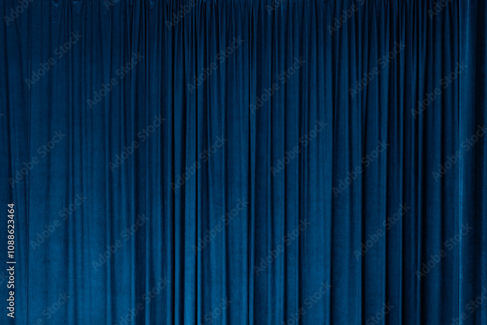 Blue curtain in theatre background Blue curtain in theatre background