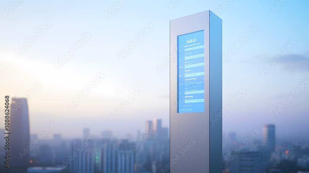 Fototapeta premium Air quality monitoring station in urban environment, measuring pollution levels to ensure public health and environmental safety.