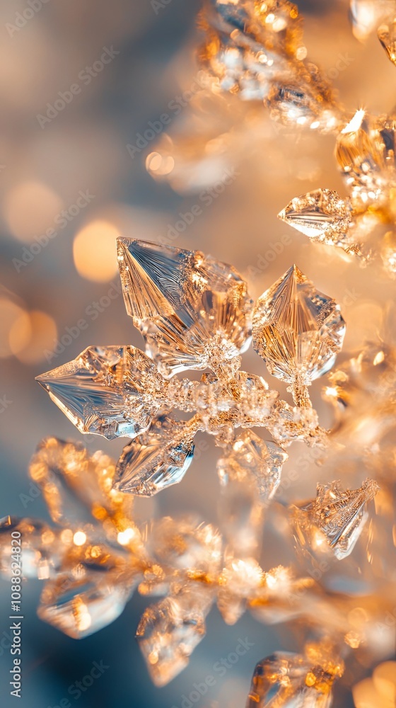 Intricate Ice Crystals: A Winter Wonderland Macro Intricate Ice Crystals: A Winter Wonderland Macro