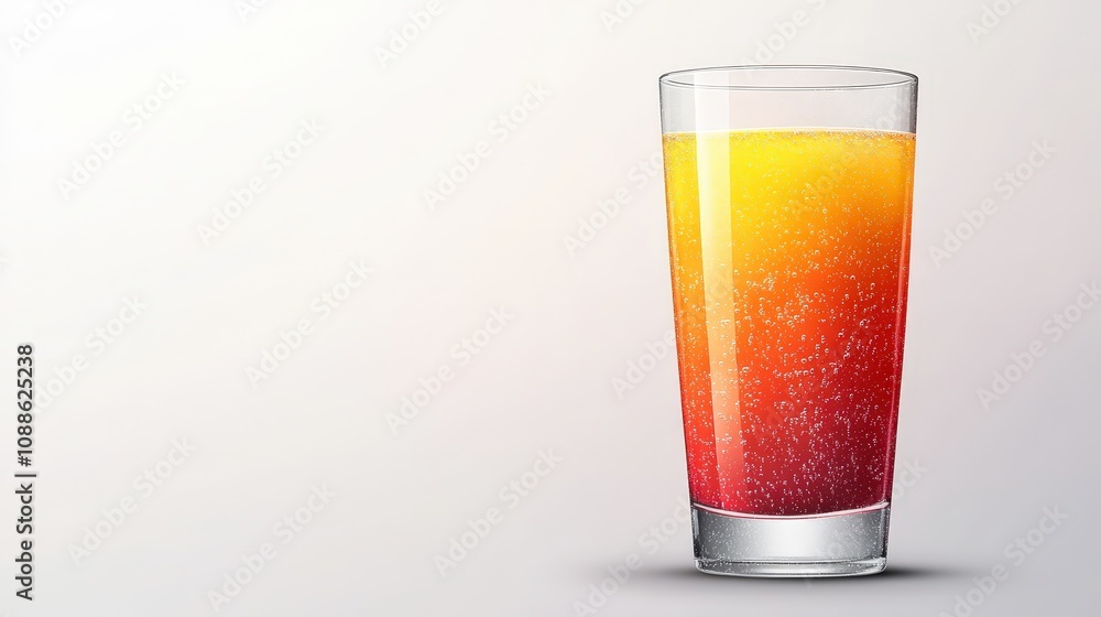 On a transparent white background, a glass of fresh fruit juice sits with its vibrant color shining through. On a transparent white background, a glass of fresh fruit juice sits with its vibrant color shining through.