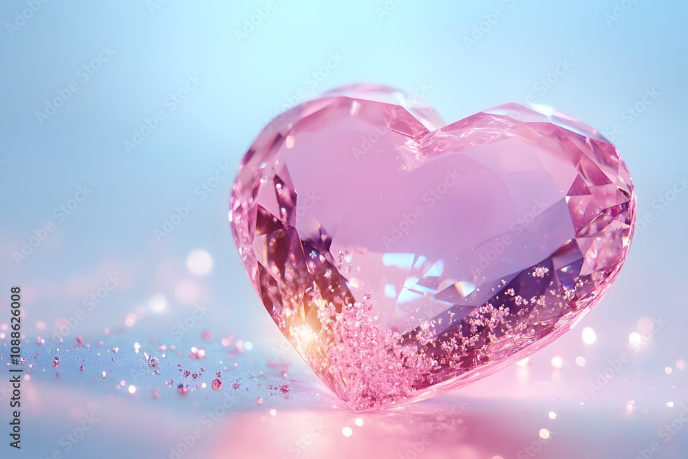 pink heart Diamond atmospheric lighting background,generation AI pink heart Diamond atmospheric lighting background,generation AI