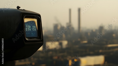 Wallpaper Mural Air quality monitoring station in urban environment, measuring pollution levels to ensure public health and environmental safety. Torontodigital.ca