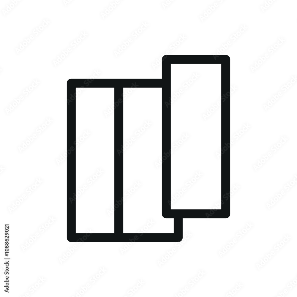 Pine lining boards isolated icon, timber cladding vector symbol with editable stroke Pine lining boards isolated icon, timber cladding vector symbol with editable stroke