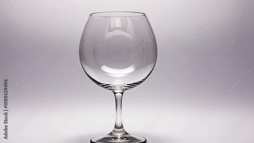 A single, elegant wine glass rests on a simple, white background A single, elegant wine glass rests on a simple, white background