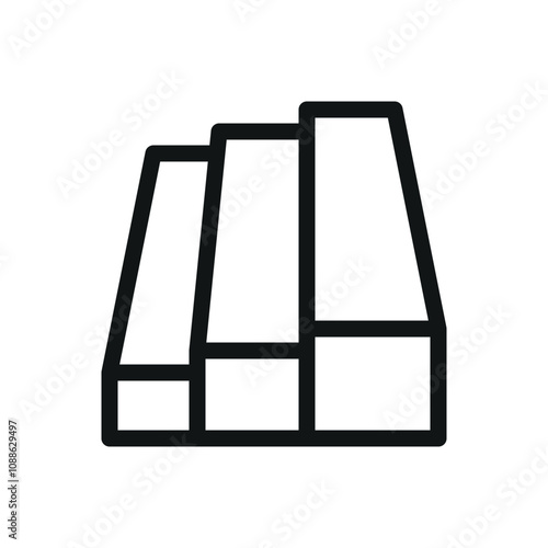 Rectangular pine wood sawn isolated icon, natural pine sawn timber vector symbol with editable stroke