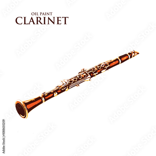 Musical instruments in oil painting and halftone form