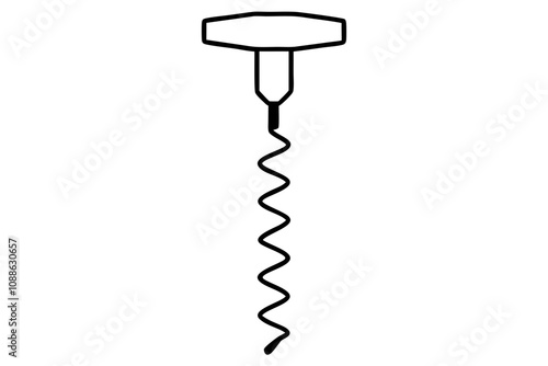 Corkscrew | isolated silhouette vector illustration on white background