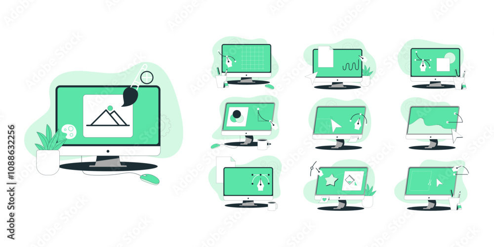Design Tools Flat Illustration Design Tools Flat Illustration