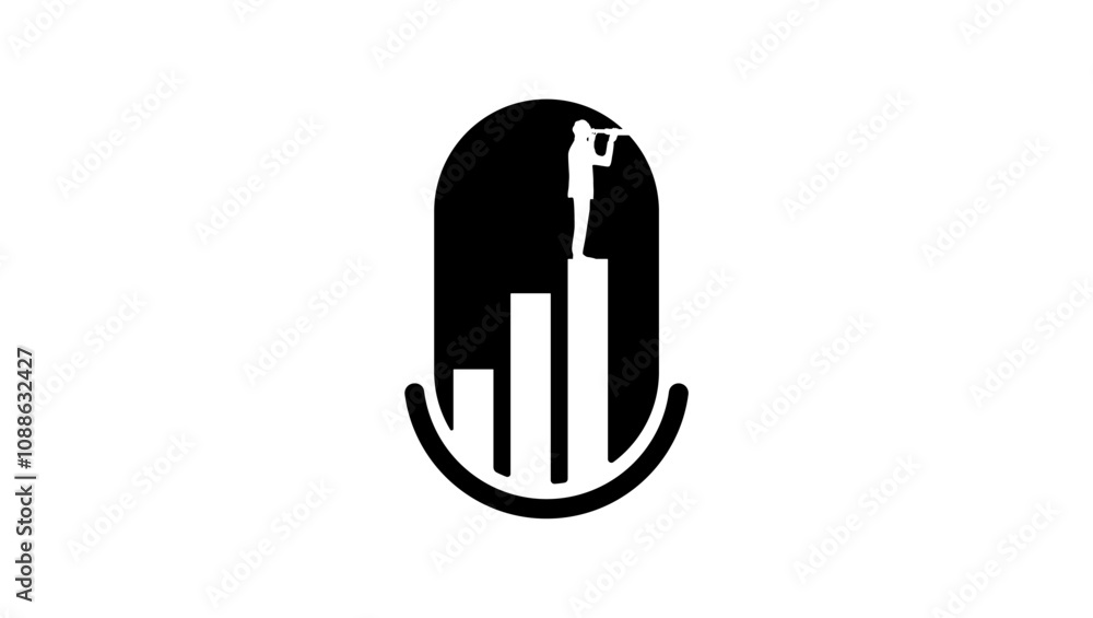 business podcast, black isolated silhouette business podcast, black isolated silhouette