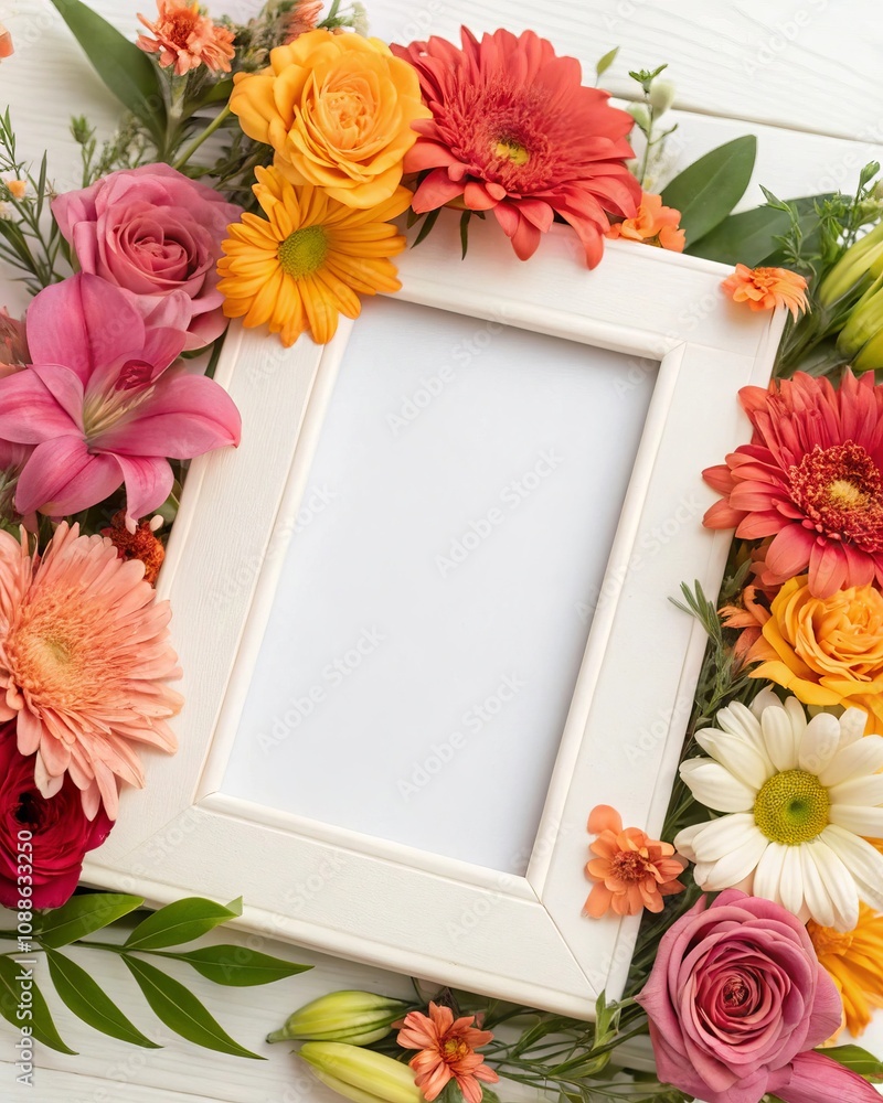 Floral Frame with Vibrant Spring Flowers
Floral Frame with Vibrant Spring Flowers