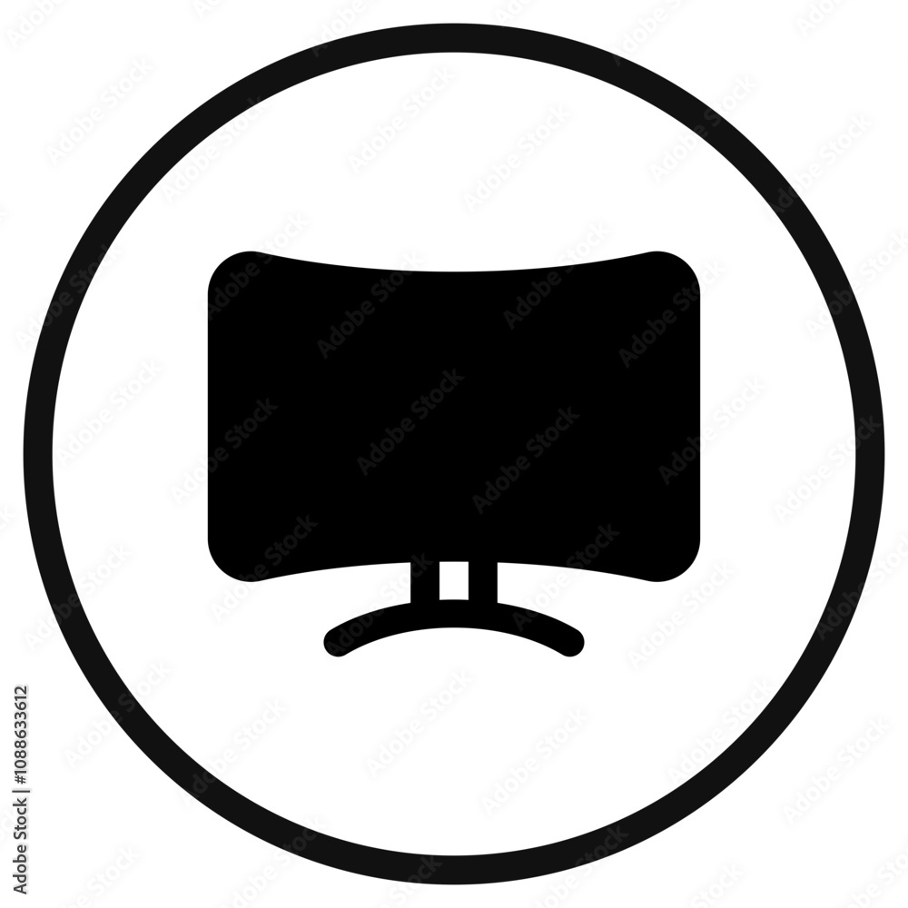Editable vector blank curved monitor screen icon. Part of a big icon set family. Perfect for web and app interfaces, presentations, infographics, etc Editable vector blank curved monitor screen icon. Part of a big icon set family. Perfect for web and app interfaces, presentations, infographics, etc