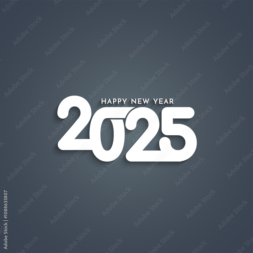 Happy new year 2025 stylish text design greeting background Happy new year 2025 stylish text design greeting background