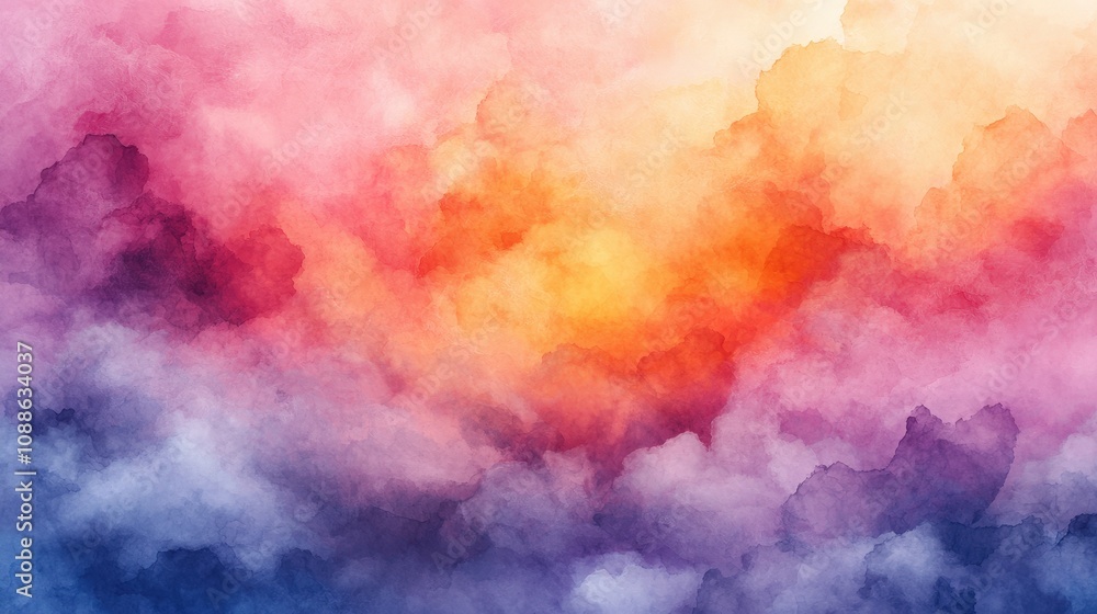 Dreamy Sunset Clouds Abstract Watercolor Background Texture Dreamy Sunset Clouds Abstract Watercolor Background Texture